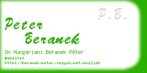 peter beranek business card