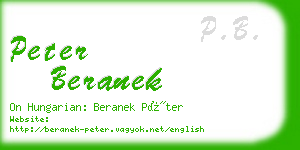 peter beranek business card